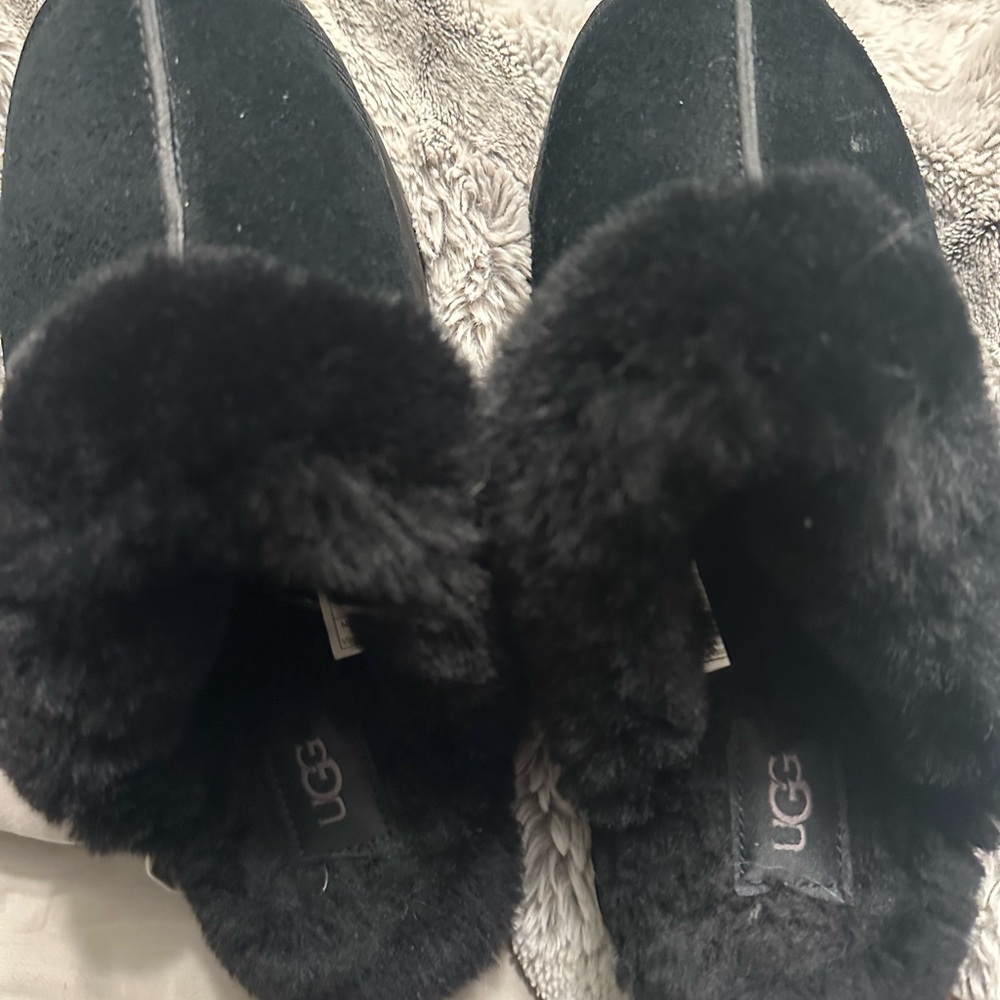 UGG Black Suede Slippers